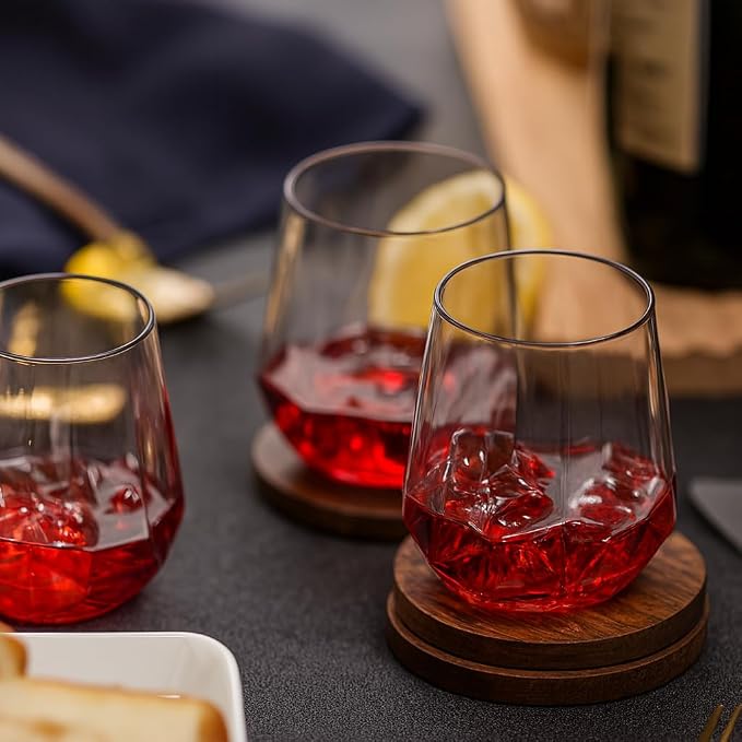 Oojami 40 Pack Diamond Shaped Plastic Wine Glasses 12 oz - Image 8
