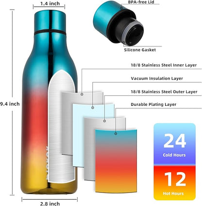 BJPKPK Insulated Water Bottles, 18 oz Stainless Steel Metal Water Bottle - Image 3