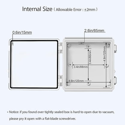 LeMotech Electrical Box, IP67 Waterproof Hinged Clear Cover Stainless Steel - Image 5