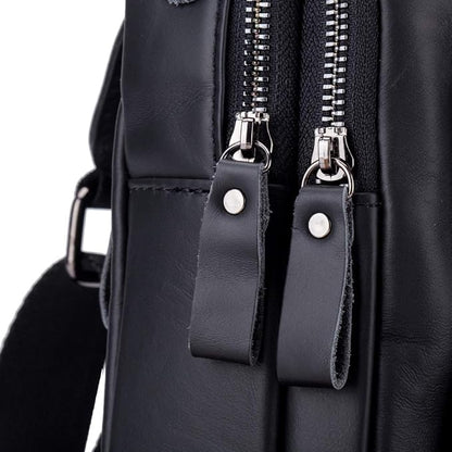 Leather Sling Bag Backpack for Men Women Outdoor Travel Hiking Business - Image 9