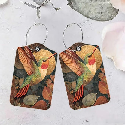 2Pcs Vintage Hummingbird Luggage Tags - Image 4