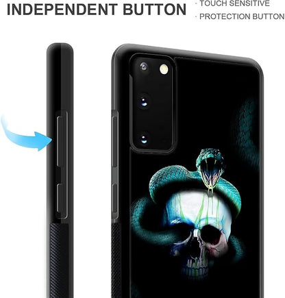 for Samsung Galaxy S20 Case, Skeleton Winding Snake Pattern Graphic Design Girl - Image 4