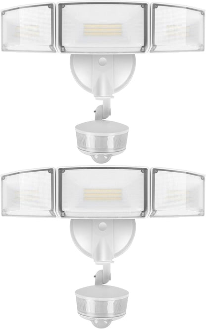 LUTEC 2 Pack 74W 8000 Lumen Motion Sensor Outdoor Lights, 5000K Daylight by LUTEC