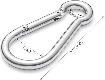 sprookber 316 Stainless Steel Carabiner Clip, Marine Grade Heavy Duty Spring - Image 2