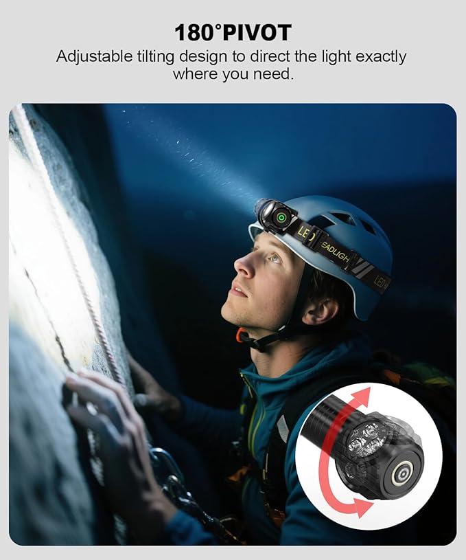 2 in 1 Detachable Flashlight & Headlamp, LED Rechargeable Head Lamp High Lumens - Image 6