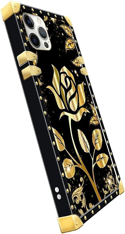 Compatible with iPhone 11 Pro Max Case, Shine Gold Rose Luxury Golden Decoration - Image 4