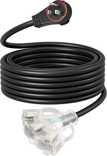 DEWENWILS 360° Rotating Flat Plug Outdoor Extension Cord 25FT, 14/3 SJTW Heavy - Image 9