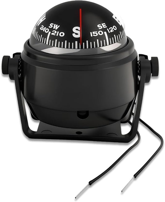 Boat Compass with Magnetic Declination Adjustment, Pivoting Marine Compass by WOKYO