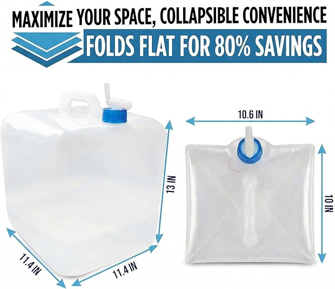 3-Pack 5.3 Gallon Collapsible Water Containers - Image 2