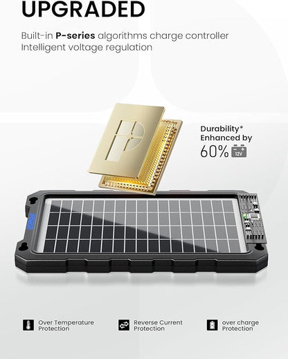POWOXI Upgraded 7.5W-Solar-Battery-Trickle-Charger-Maintainer-12V Portable - Image 2