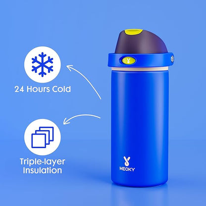 18 oz Insulated Water Bottle for Kids: Meoky Stainless Steel Water Bottle - Image 3