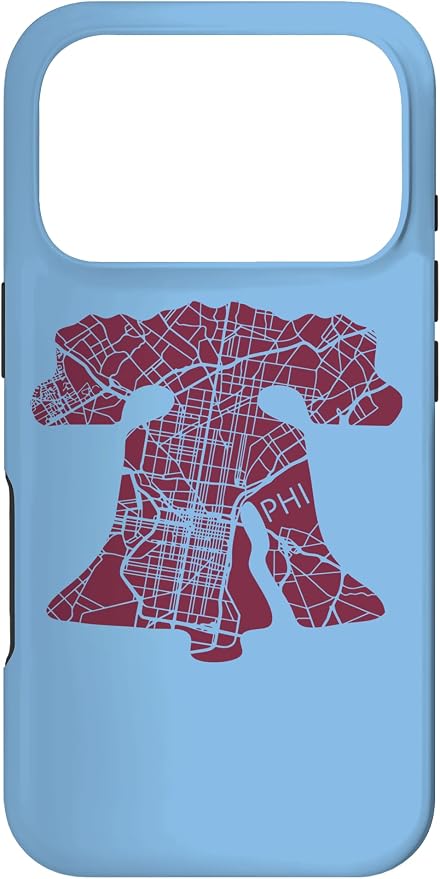 Philadelphia Street Map Liberty Bell Vintage Maroon Philly Case by Unknown