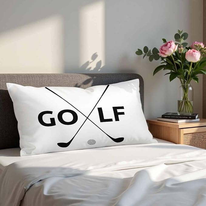 Black Golf Clubs Pillow Covers 12 X 20 Sports Themed Decor Symbol Golf Set of 2 - Image 4