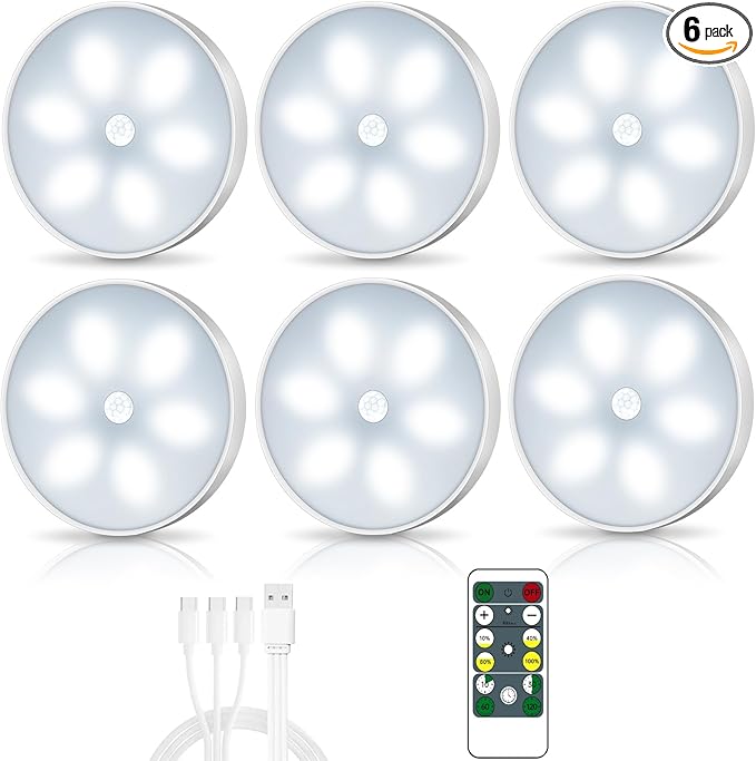 LED Closet Lights Wireless Motion Sensor Puck Light, Newest Version USB by BringYouWarmLightingCare