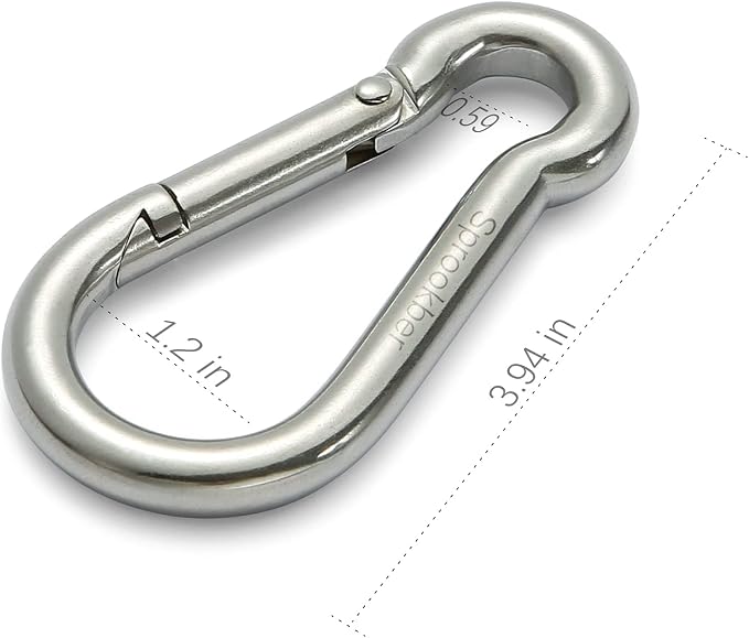 sprookber Stainless Steel Carabiner Spring Snap Hook - Image 2