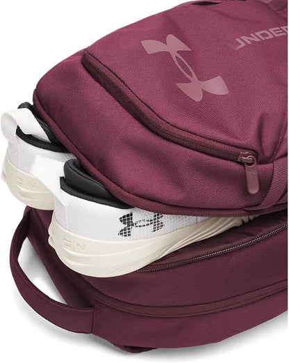 Under Armour Unisex Hustle 6.0 Backpack Dark Maroon/Dark Maroon One Size - Image 4