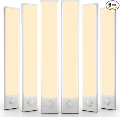 6 Pack Under Cabinet Lighting Wireless, 68 LED Rechargeable Battery Motion by BuyNow