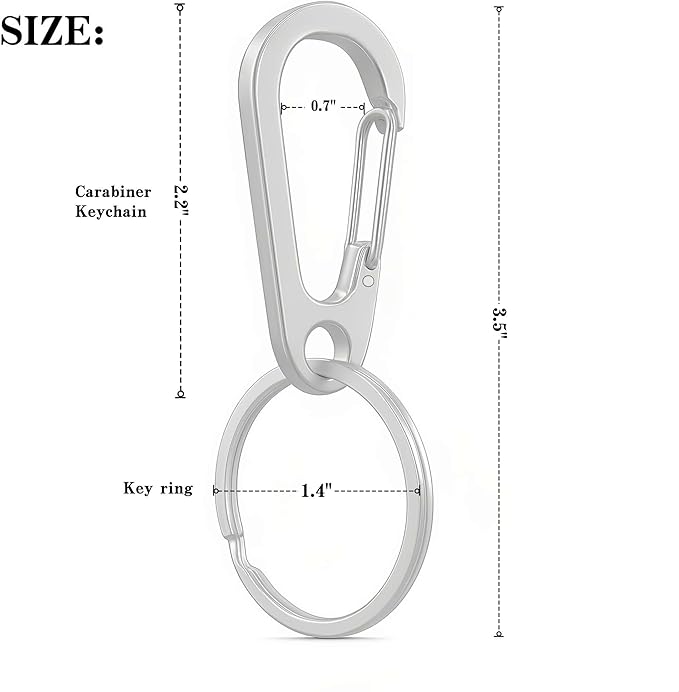 Stainless Steel Carabiner Keychain, Quick Release Heavy Duty Key Clip - Image 6