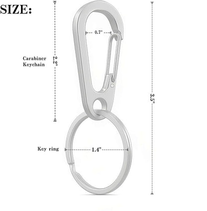 Stainless Steel Carabiner Keychain, Quick Release Heavy Duty Key Clip - Image 6
