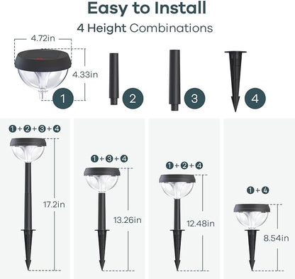 Linkind Solar Pathway Lights 8 Pack, Solar Lights Outdoor Warm White Waterproof - Image 5