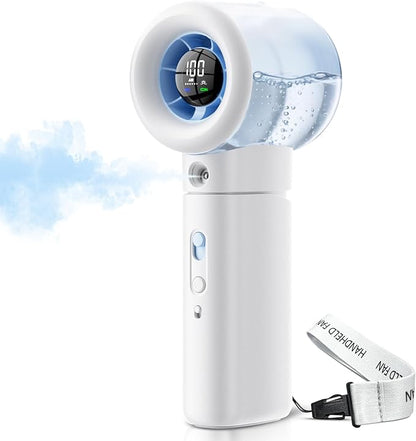 Portable Misting Fan Handheld Powerful Turbo Fan, 100 Speeds, 6000mAh by Unknown