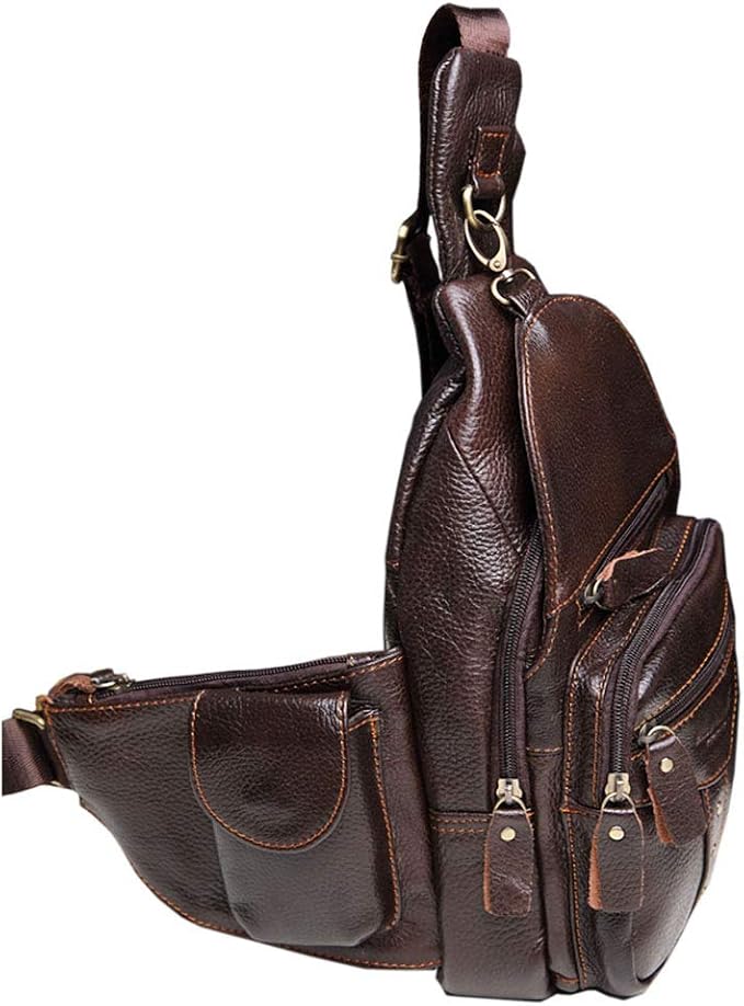 Hebetag Leather Sling Bag Crossbody Backpack - Image 2
