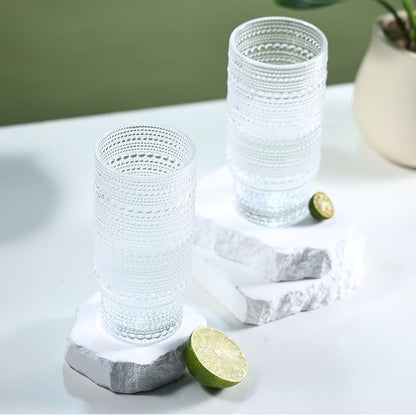 Large Capacity 16 oz Hobnail Drinking Glasses Set of 4, Vintage Glassware - Image 7