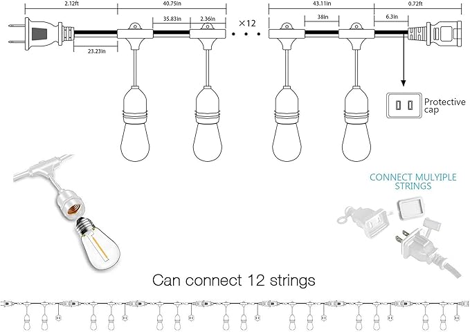 Banord White Outdoor String Lights, Commercial Grade Patio Lights - Image 4