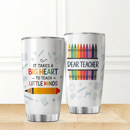 CUBICER Colorful Crayon Teacher Quote Design 20 Oz Tumbler - Image 2