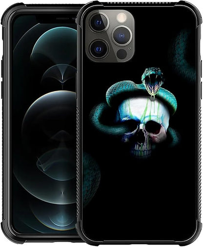 for iPhone 11 Pro Case, Skeleton Winding Snake Pattern Graphic Design Girl Boy by FKBRCL4U