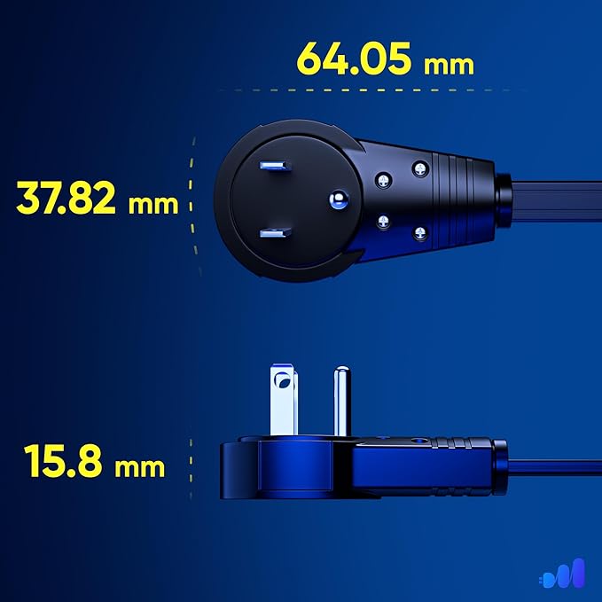 Maximm Cable 10 Ft 360° Rotating Flat Plug Extension Cord/Wire, 16 AWG Multi 3 - Image 4
