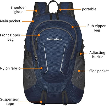 30L Large capacity Lightweight Packable Foldable Backpack，women and men Hiking - Image 6