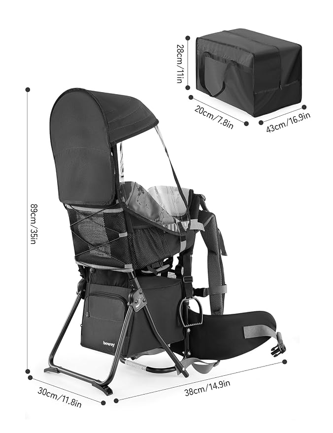 besrey Baby Backpack Carrier, Toddler Hiking Backpack - Image 9