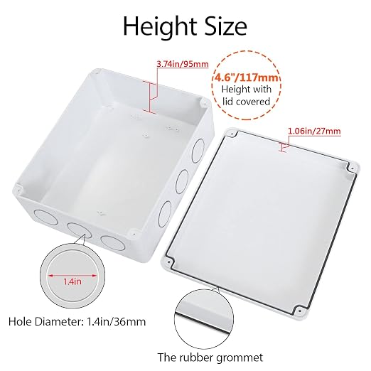 LeMotech Junction Box, Electrical Box IP65 Water Resistant Dustproof ABS - Image 6