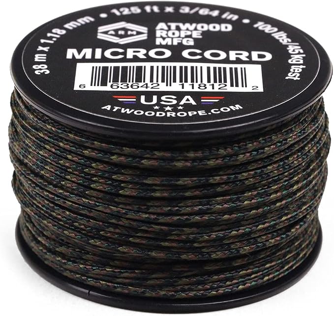 Atwood Rope MFG Micro Utility Cord 1.18mm X 125ft Reusable Spool | Tactical by AtwoodRopeMFG