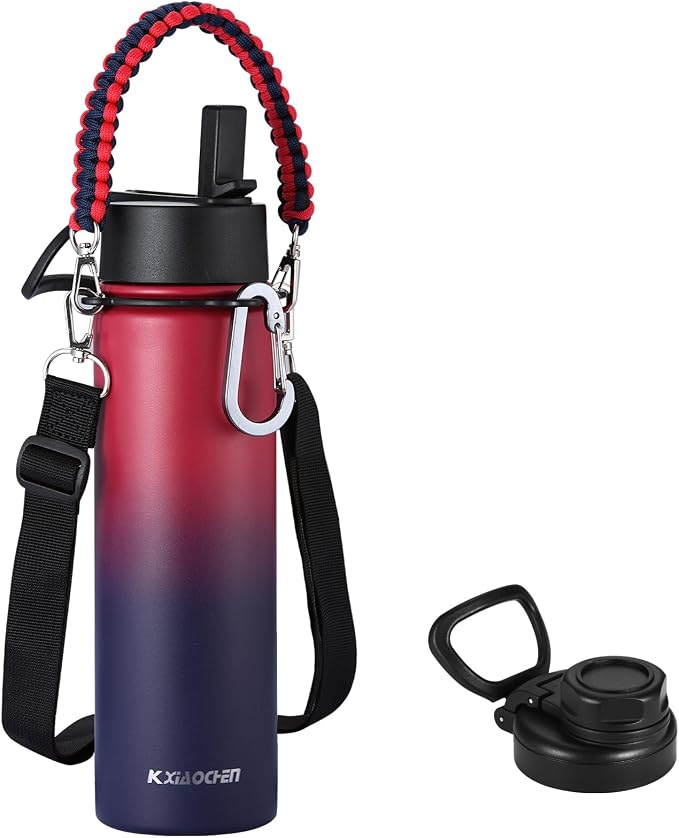 KXIAOCHEN Insulated Water Bottle, Stainless Steel Water Bottle, 2 Lids by KXIAOCHEN