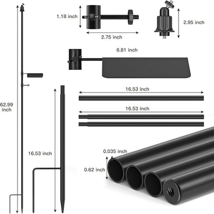 Ground Stake Mount Stand for Outdoor Cameras and Solar Panels, Adjustable - Image 2