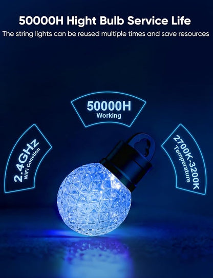APPECK Outdoor String Lights 150ft, RGBW Color Changing Patio Lights - Image 4