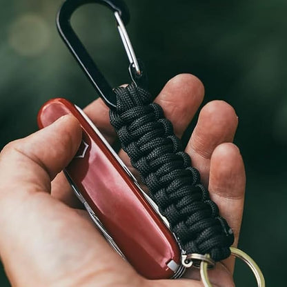 Paracord Keychain, Small Carabiner Clip, Braided Lanyard Keychain - Image 4