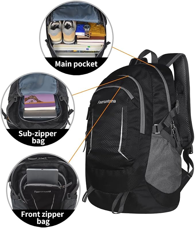 30L Large capacity Lightweight Packable Foldable Backpack，women and men Hiking - Image 3