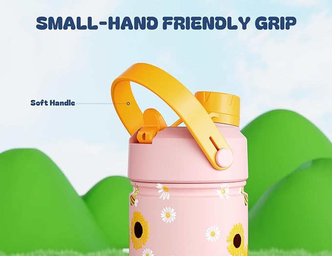 12 oz Kids Metal Water Bottle for School: Leakproof, Insulated Cup - Image 6