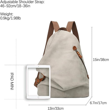 KL928 PU Leather Vintage Backpack – Large Casual Daypack Outdoor Travel - Image 2