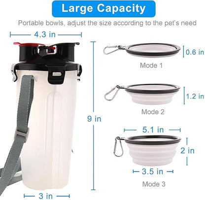 Dog Travel Water Bottle Collapsible Bowls, 2 in 1 Pet Food Container - Image 6