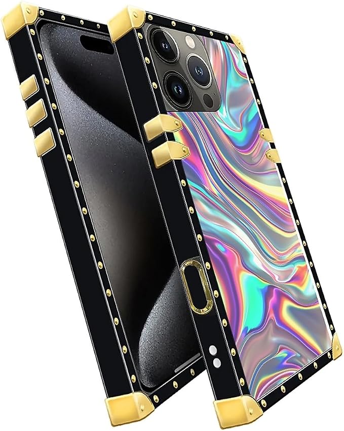 Compatible with iPhone 16 Pro Max Case, Holographic Abstract Iridescent - Image 3