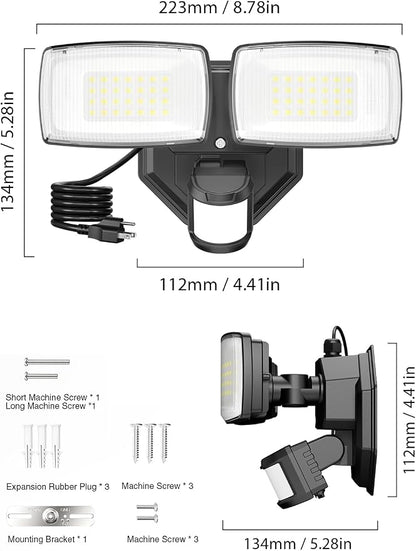 Onforu 32W Plug in Motion Sensor Lights Outdoor, 3200LM Motion Flood Light Dusk - Image 9
