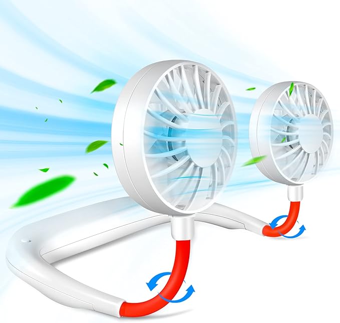 Portable Neck Fan Rechargeable Personal Hand-Free Fan Mini USB Wearable by JUANANIUG