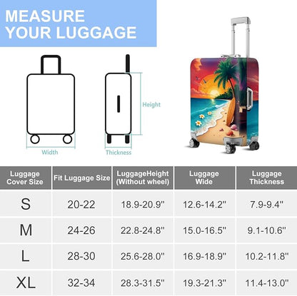 ANNA QUEEN Tropical Sunset Beach Luggage Cover, Stretchable Suitcase Protector - Image 7