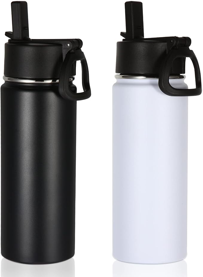 Volhoply 18oz Insulated Water Bottle Bulk 2 Pack, Kids Stainless Steel Water by LiveFully%EF%BC%8CDrinkFreely%E2%80%94KeepGoingwithVolhoply%EF%BC%81