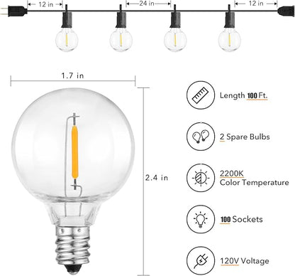Brightown LED Outdoor String Lights Patio Lights 100FT - Image 2