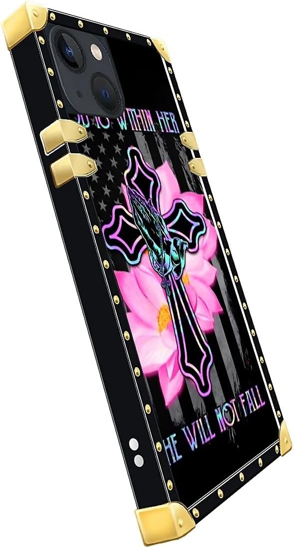 Compatible with iPhone 15 Case, Praying Cross Hands Luxury Golden Decoration - Image 4